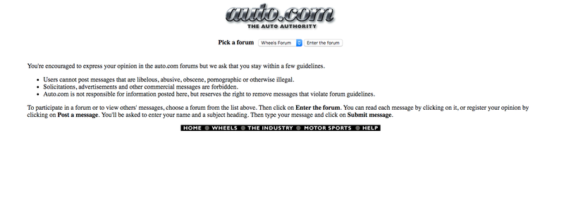 Illustration for article titled Check Out What Auto.Com Looked Like In 1997